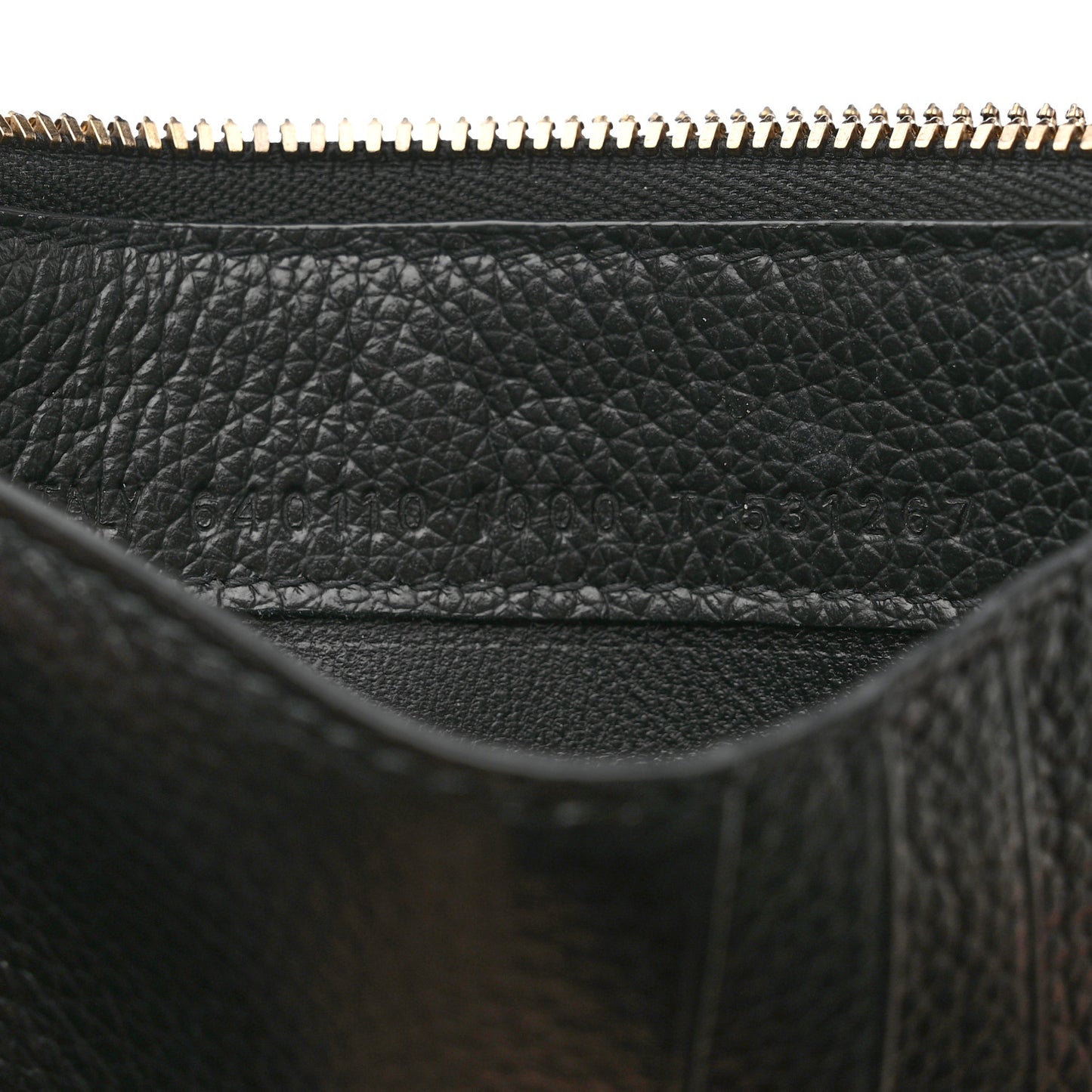 Grained Calfskin Neo Classic Brass Hardware Long Coin Case Card Holder Black