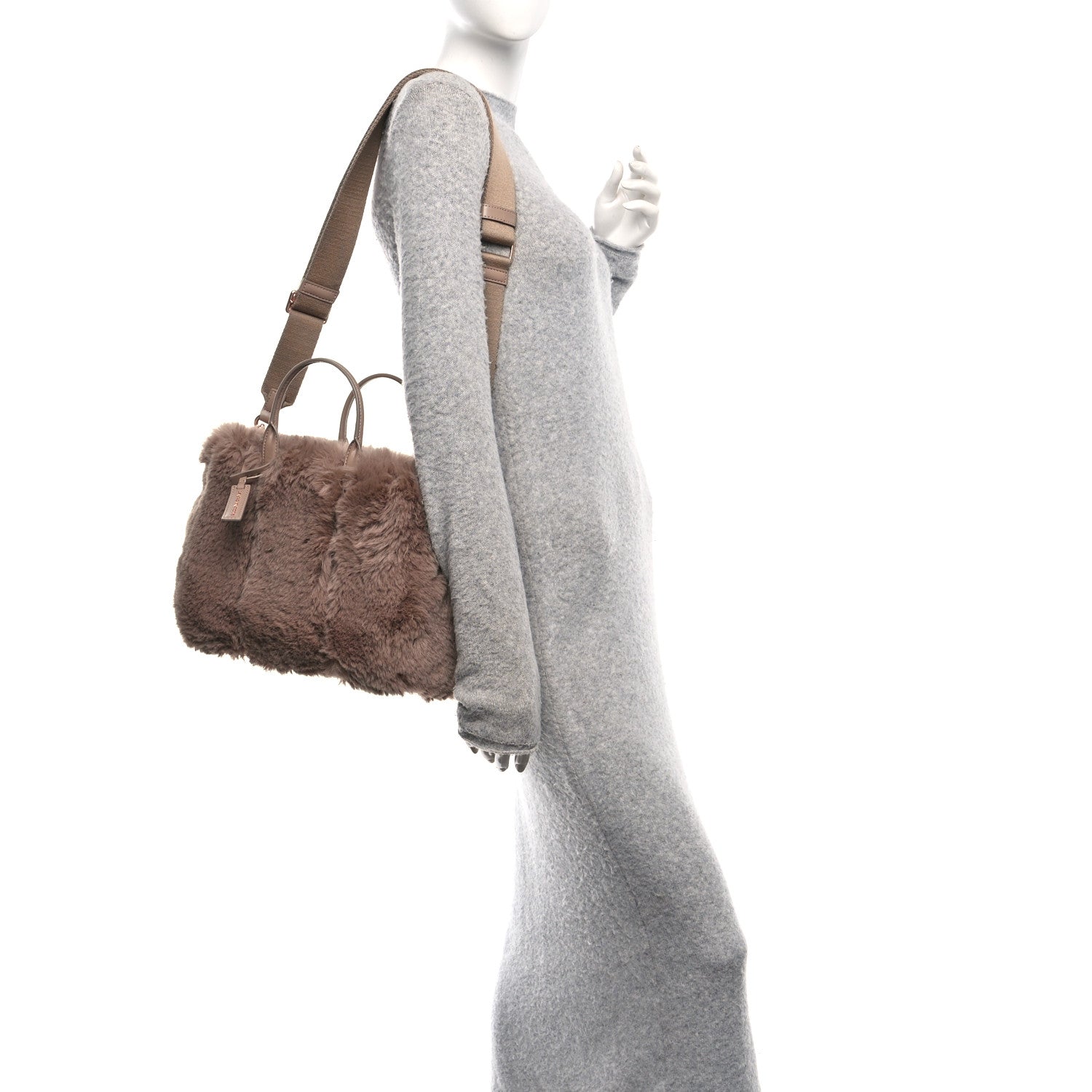Marc Jacobs Faux Fur Mini The Year Of The Rabbit Tote Bag Beige 2 of 9