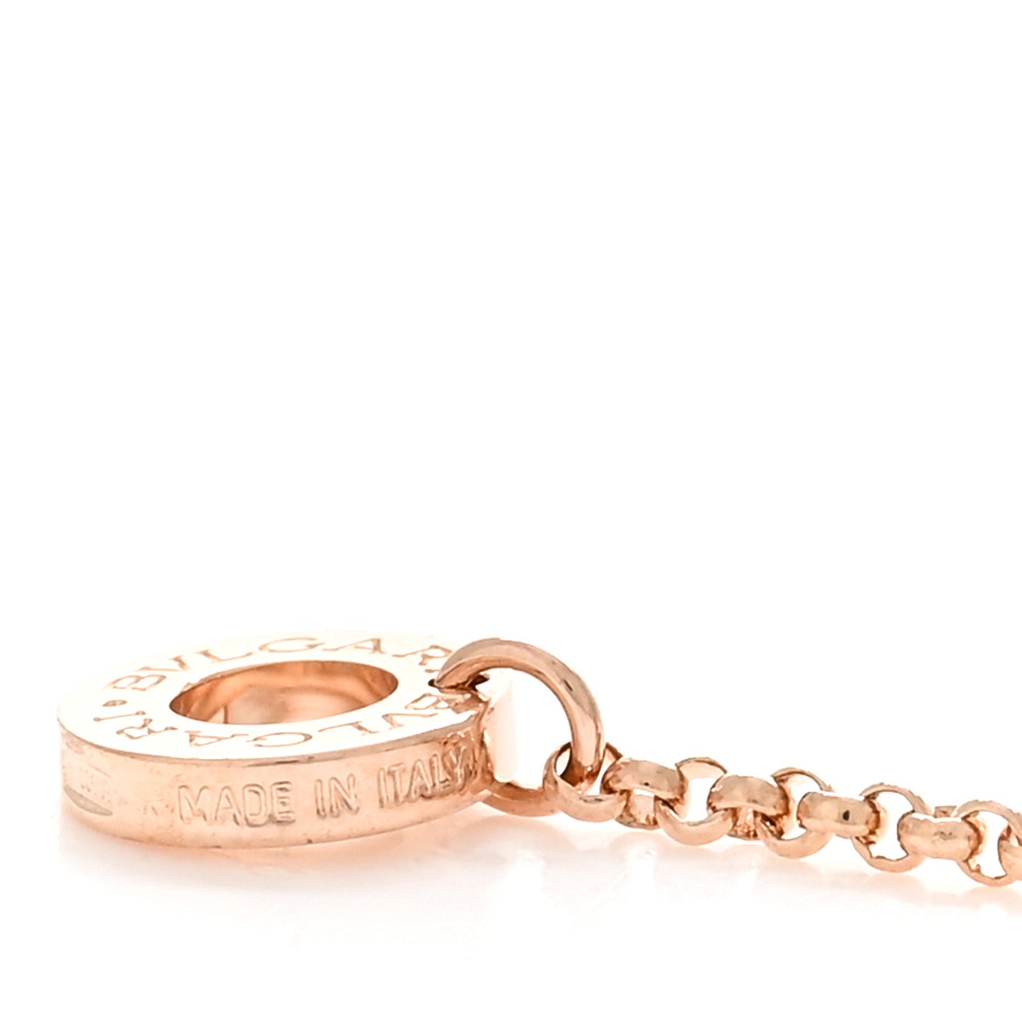 18K Rose Gold Diamond Small B.Zero1 Pave Pendant Necklace