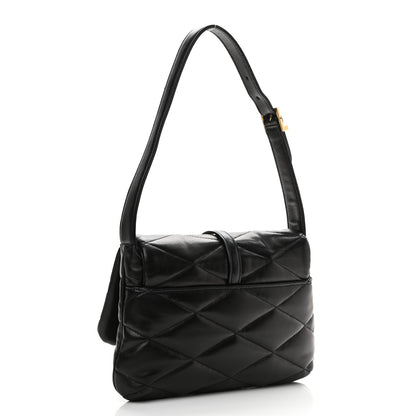 Saint Laurent Lambskin Quilted Le 57 Diamond Shoulder Bag Black 3 of 11