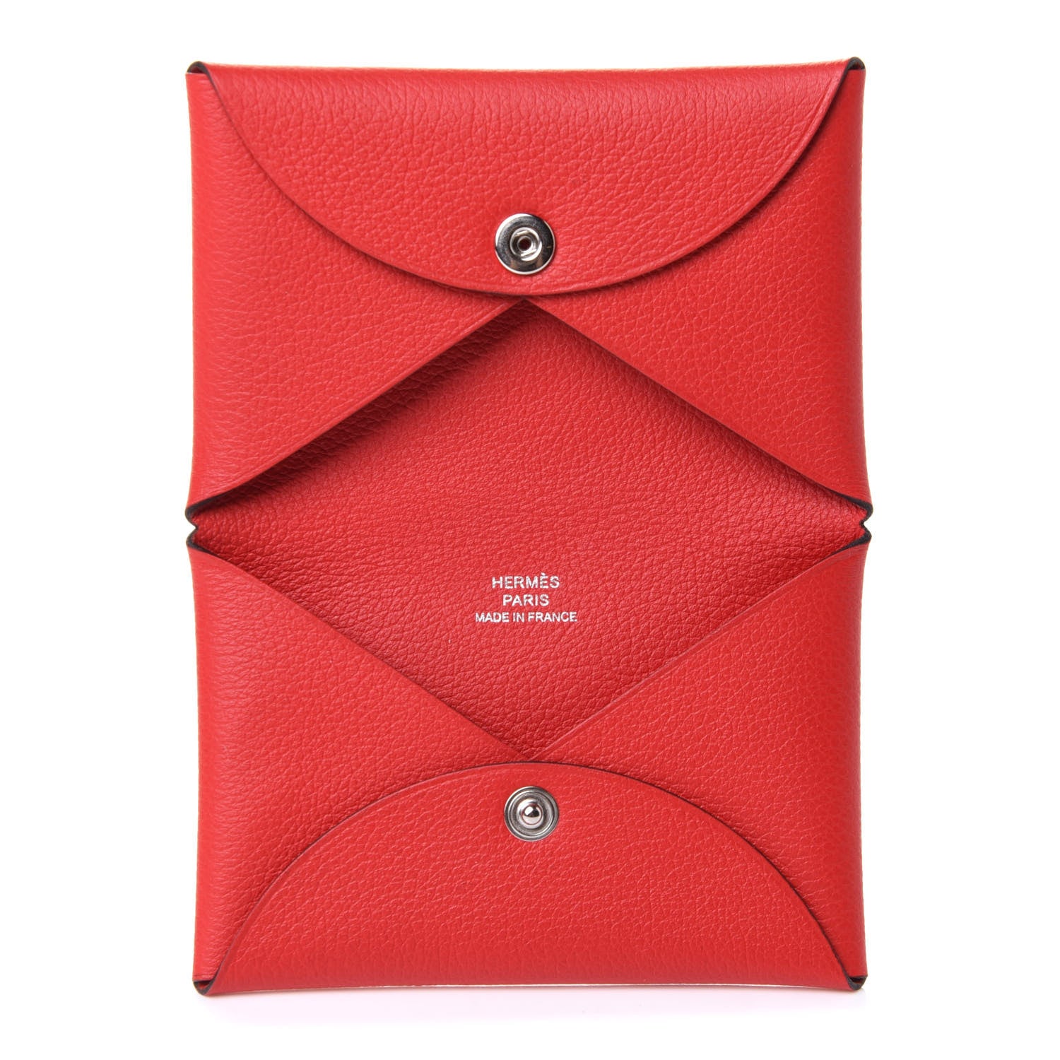 Hermes Evercolor Calvi Card Case Rouge De Coeur 5 of 10