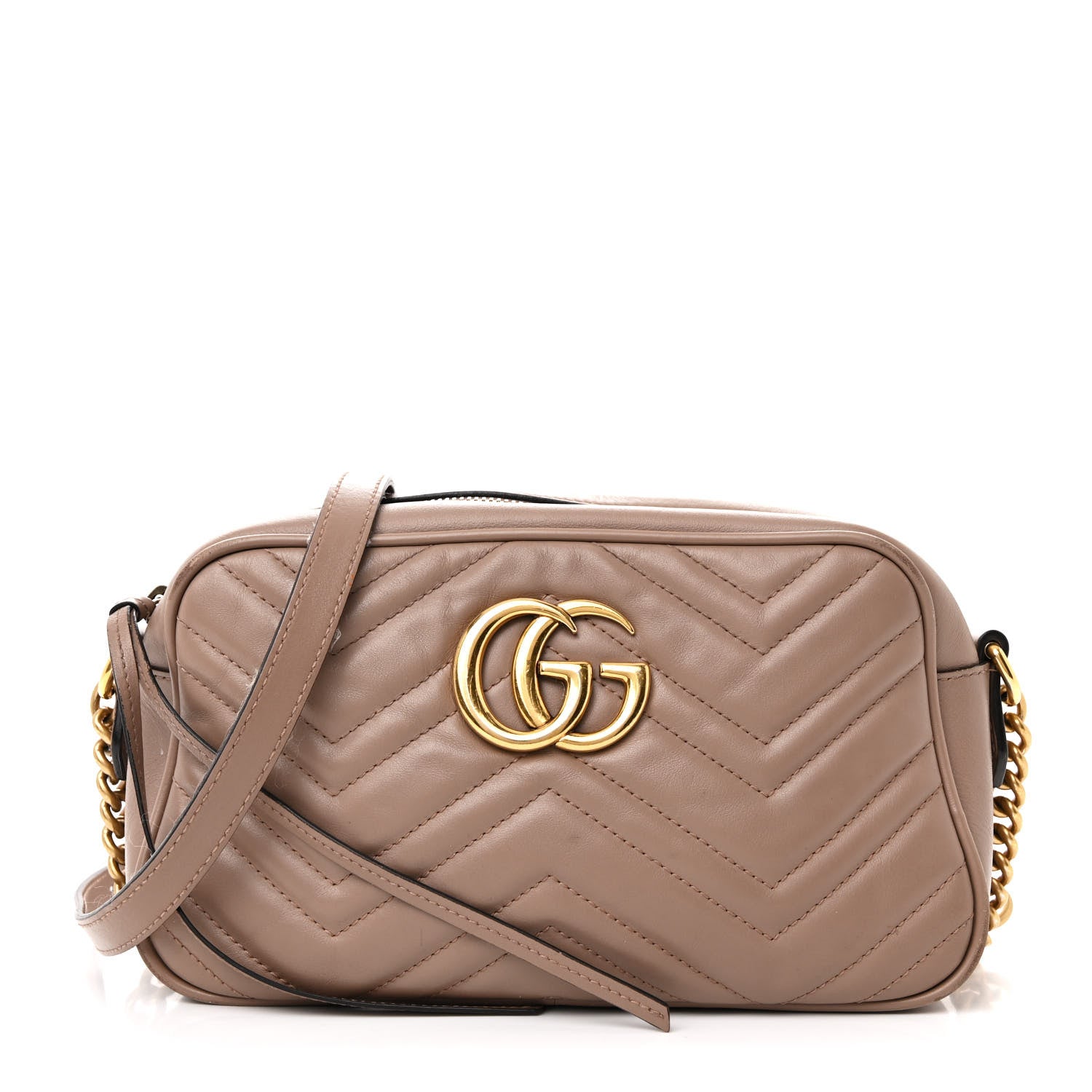 Gucci Calfskin Matelasse Small GG Marmont Chain Shoulder Bag Porcelain Rose 1 of 13
