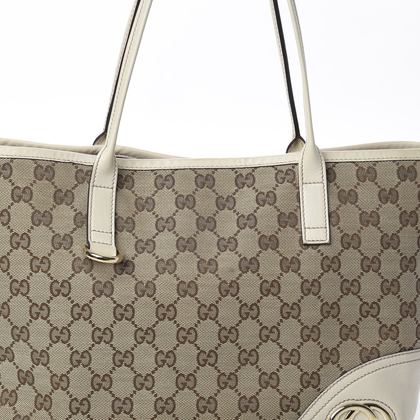 Monogram Medium New Britt Tote Off White