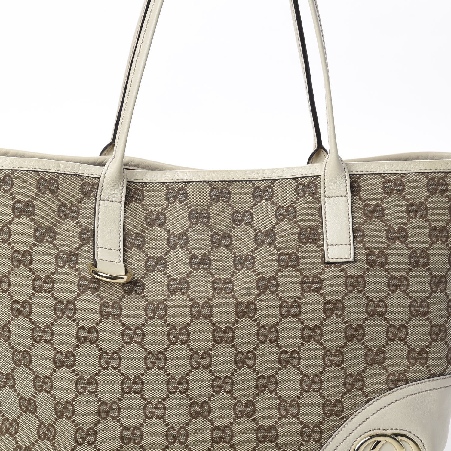 Gucci Monogram Medium New Britt Tote Off White 6 of 8