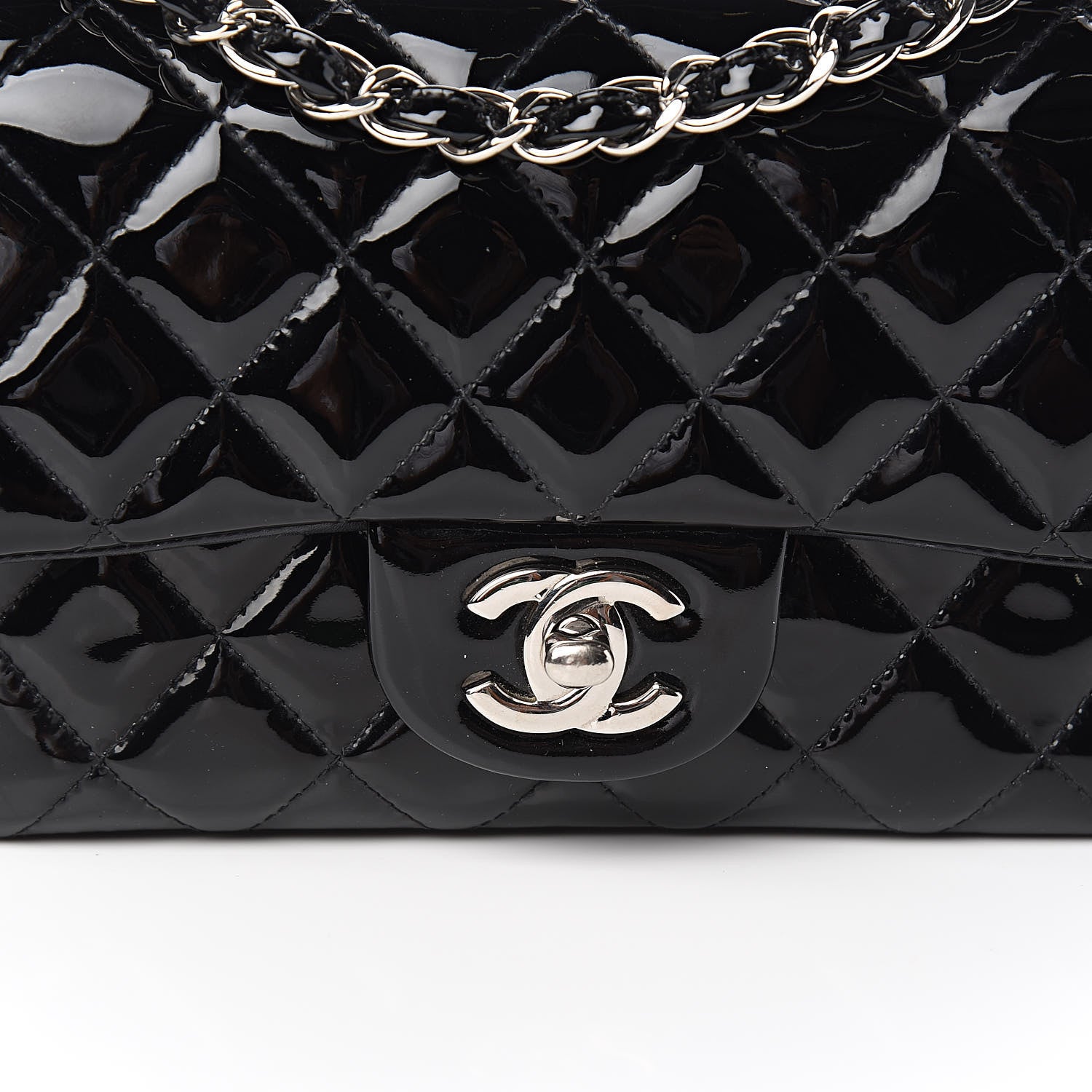 Chanel Patent Calfskin Quilted Mini Rectangular Flap Black 10 of 12