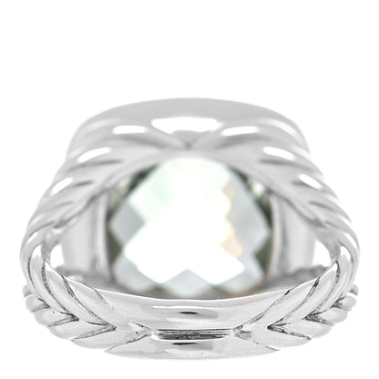 David Yurman Sterling Silver Diamond Prasiolite 14mm Albion Ring 59 8.75 4 of 5