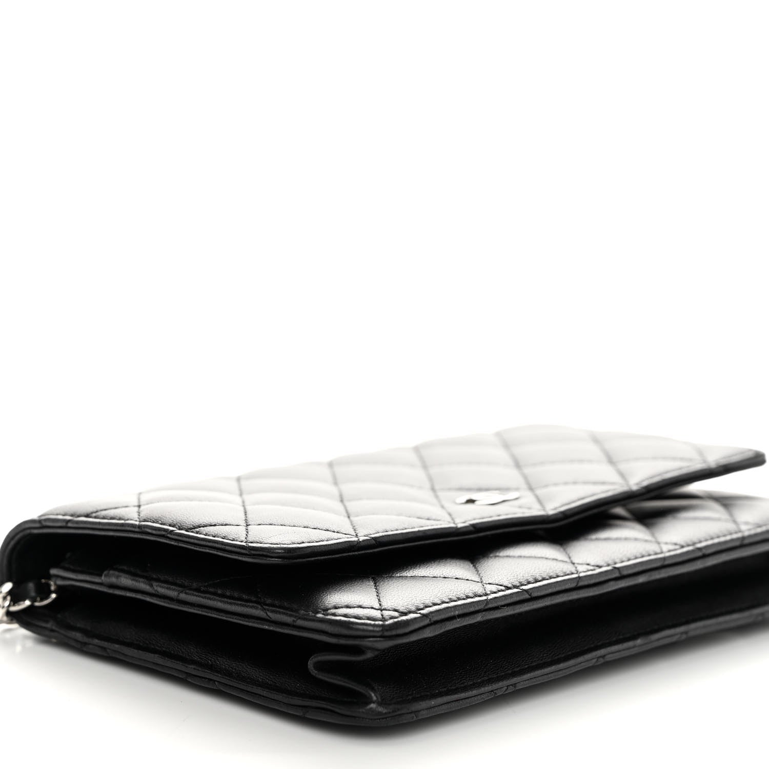 Chanel Lambskin Quilted Wallet On Chain WOC Black 10 of 12