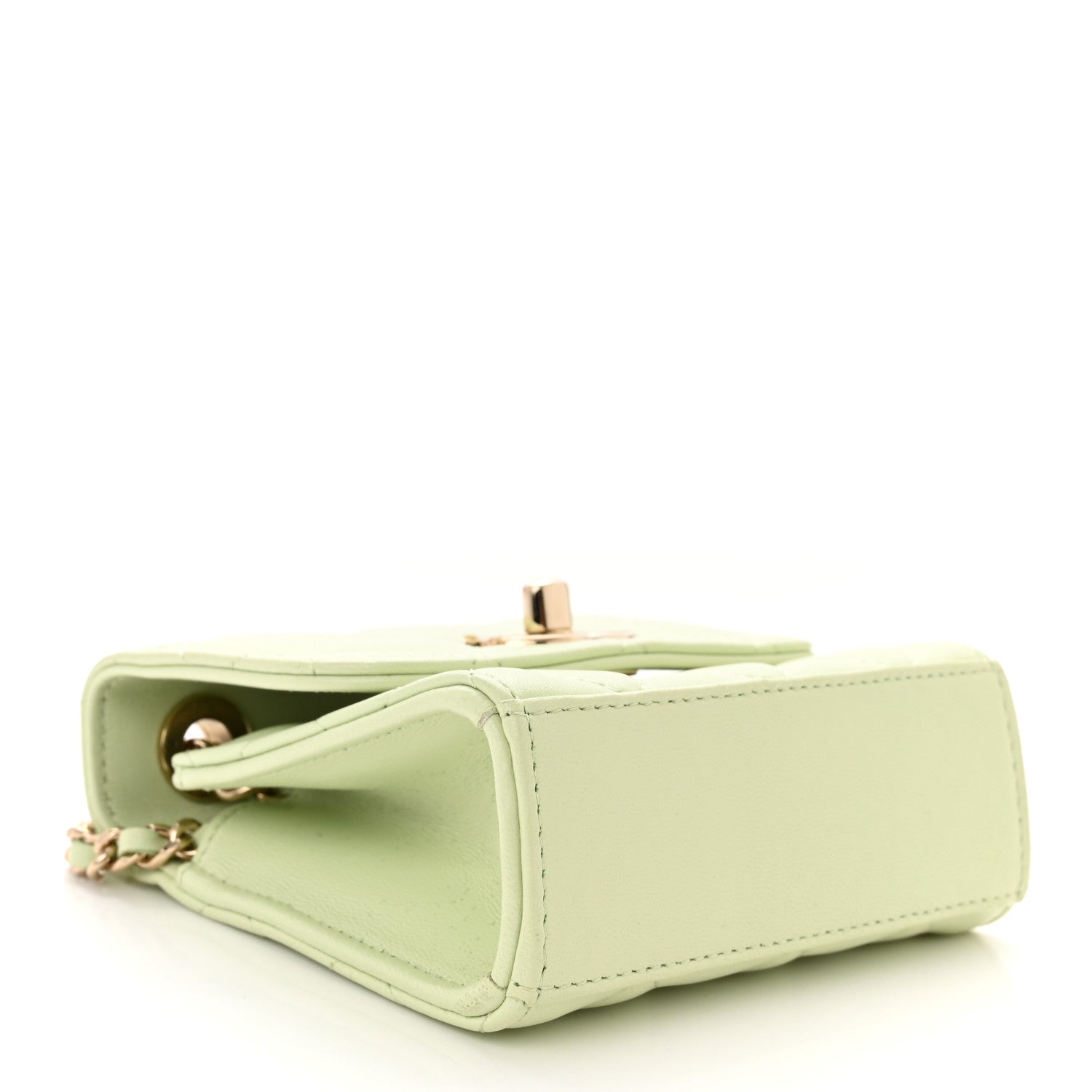 Chanel Lambskin Quilted Mini Trendy CC Chain Wallet Sea Green 4 of 11