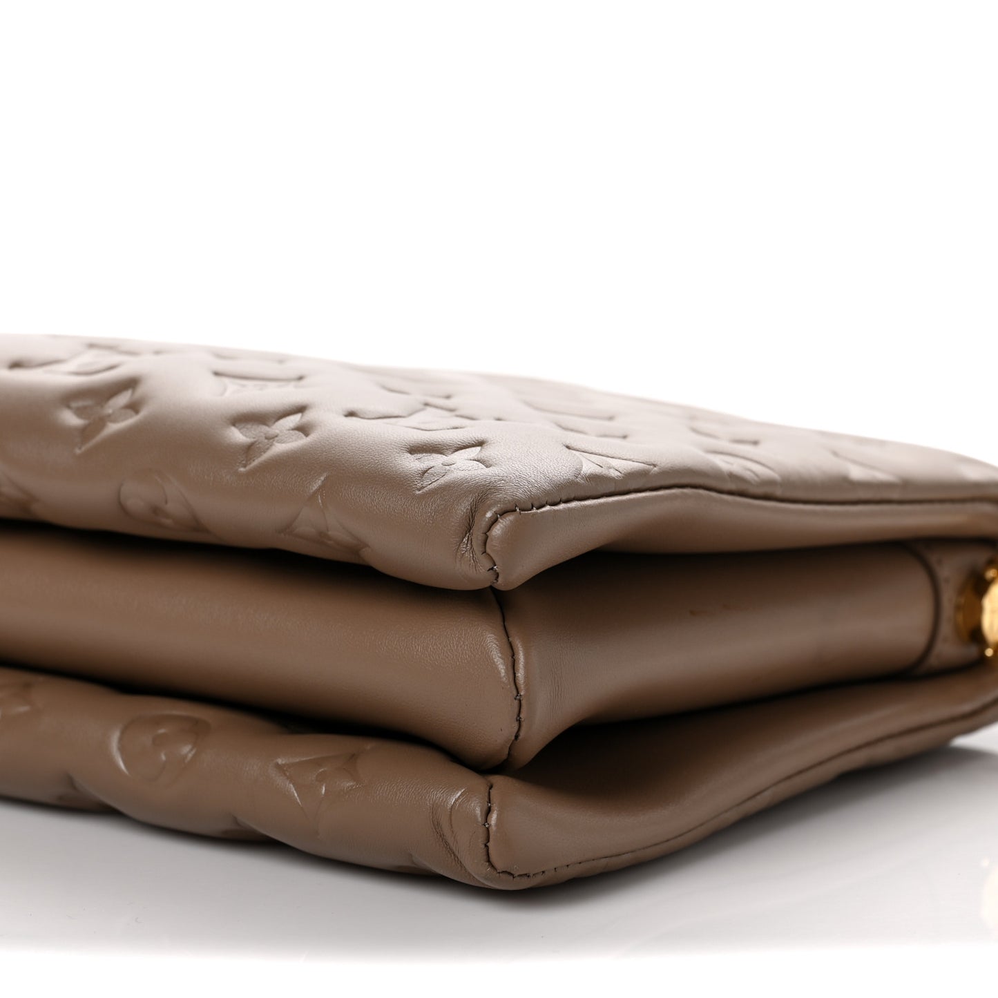 Lambskin Embossed Monogram Coussin PM Taupe