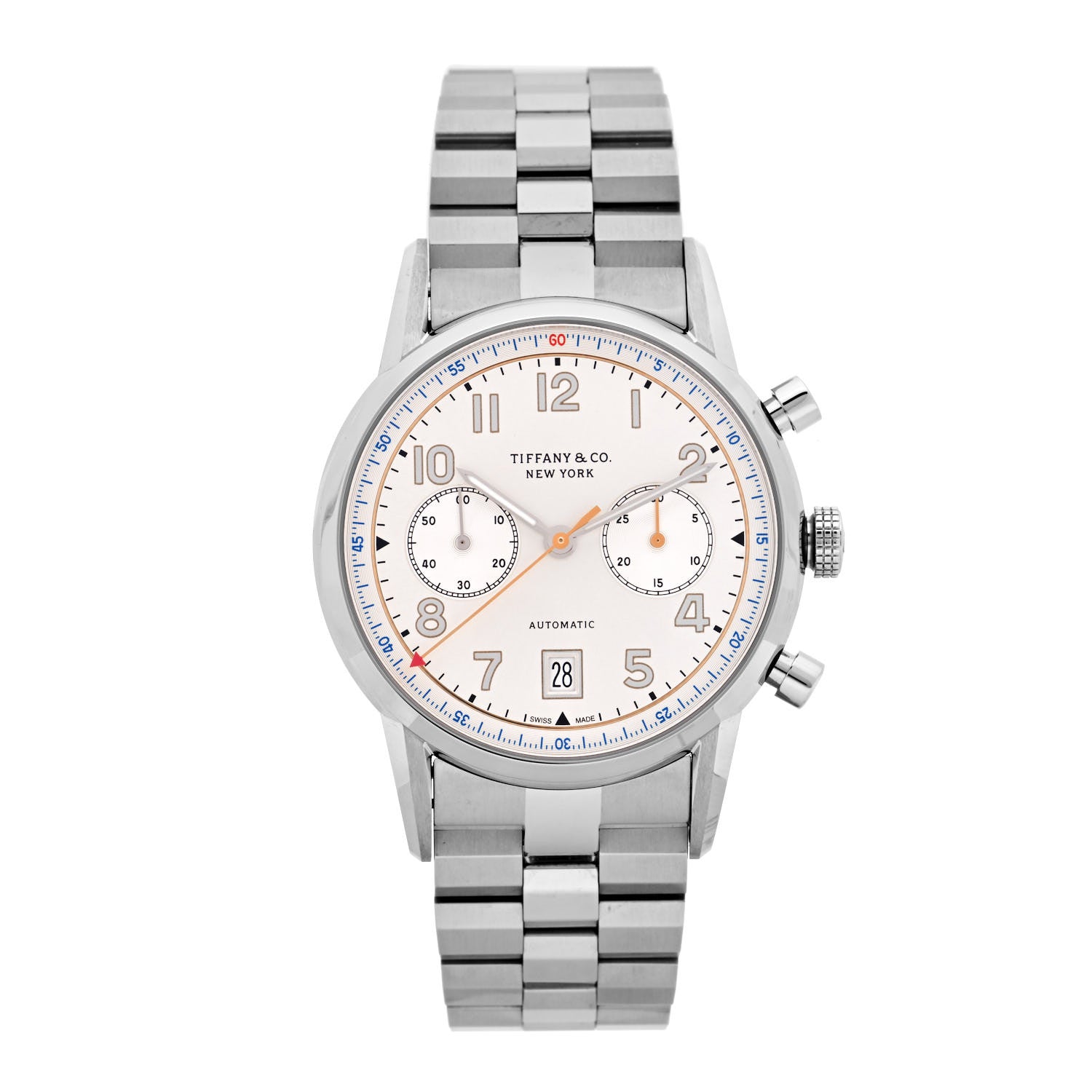 Tiffany Stainless Steel 42mm CT60 Chronograph Automatic Watch 1 of 5