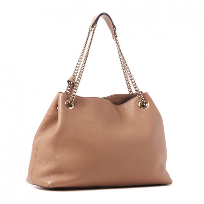 Gucci Pebbled Calfskin Medium Soho Chain Shoulder Bag Camelia 2 of 8