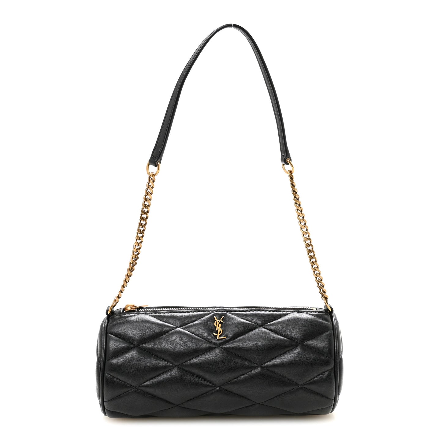 Lambskin Monogram Mini Sade Tube Bag Black