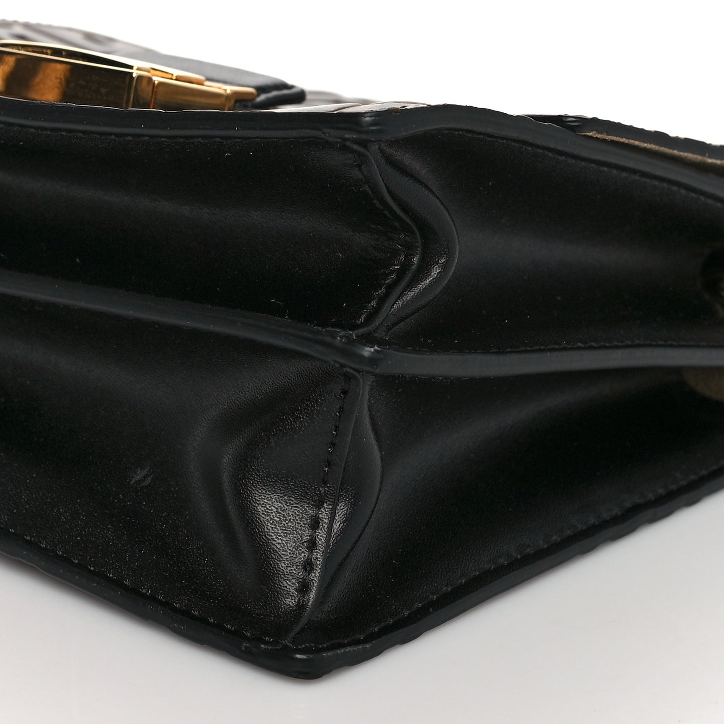 Vitello Liberty Bi-Color FF 1974 Embossed Small Kan U Shoulder Bag Maya Black