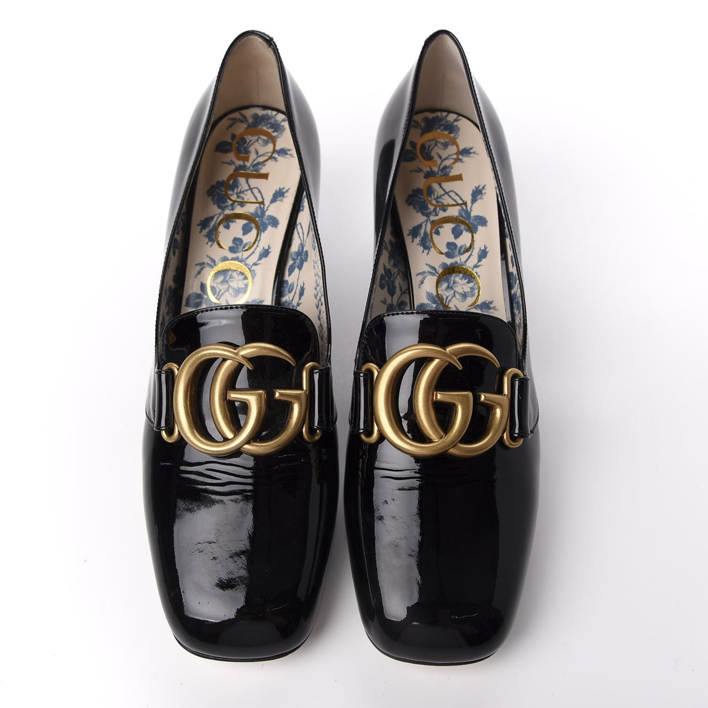 Vernice GG Victoire 55mm Loafer Pumps 38 Black
