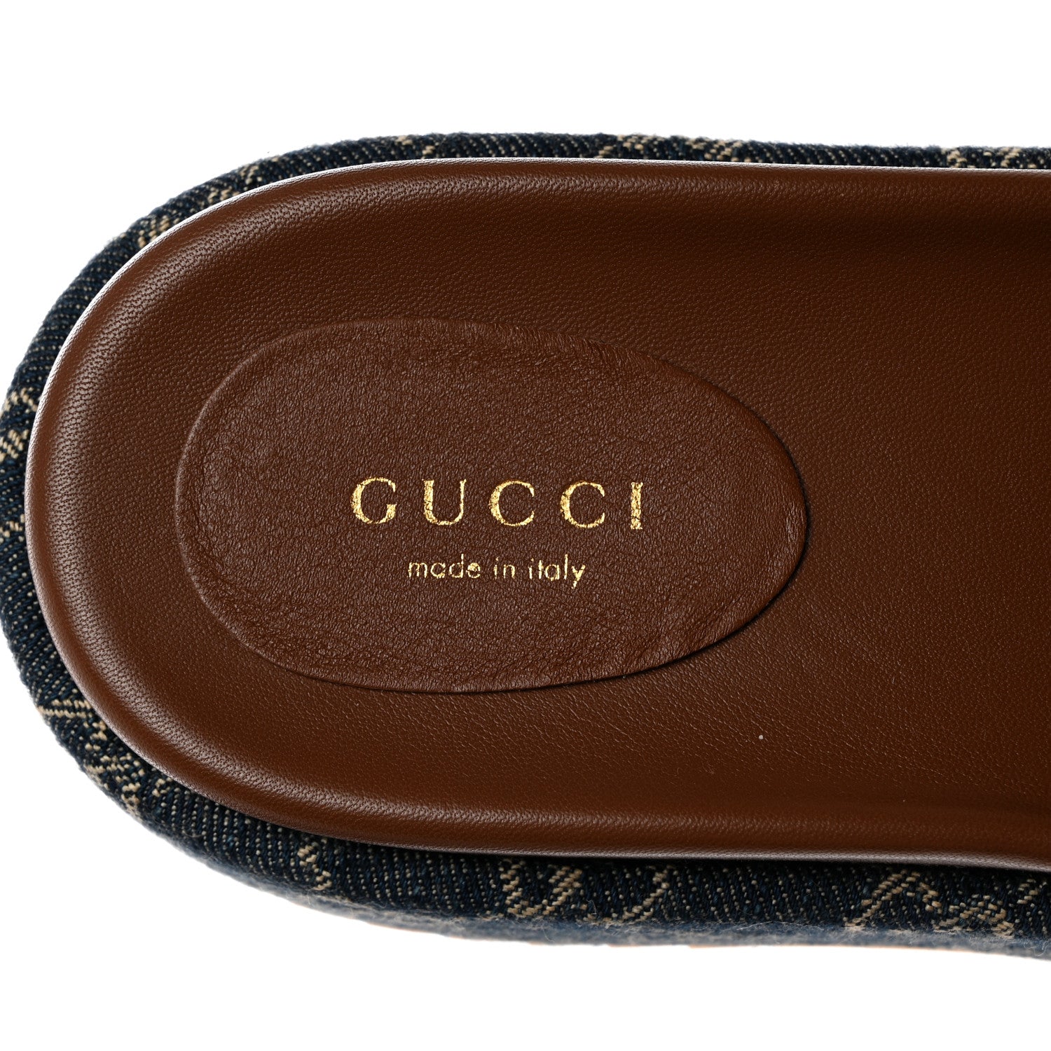 Gucci New Denim GG Monogram Angelina Platform 55mm Slide Sandals 39 Blue Tea 6 of 8