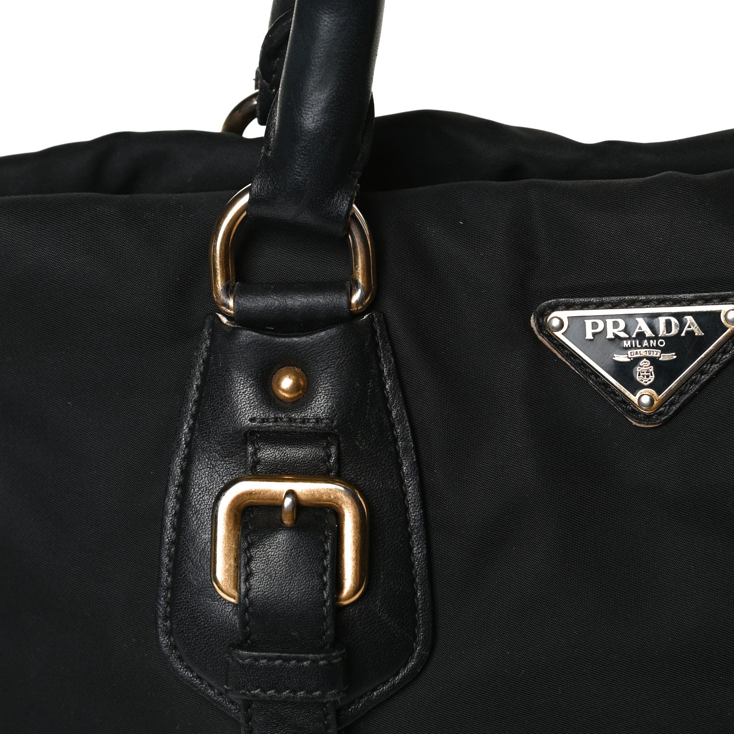 Prada Tessuto Nylon City Calfskin Shoulder Bag Black 13 of 21