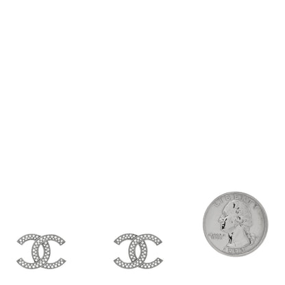Chanel Crystal Palais Garnier CC Earrings Silver 2 of 4