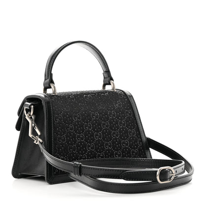 Gucci Satin Crystal GG Monogram Mini Dionysus Top Handle Bag Black 3 of 15