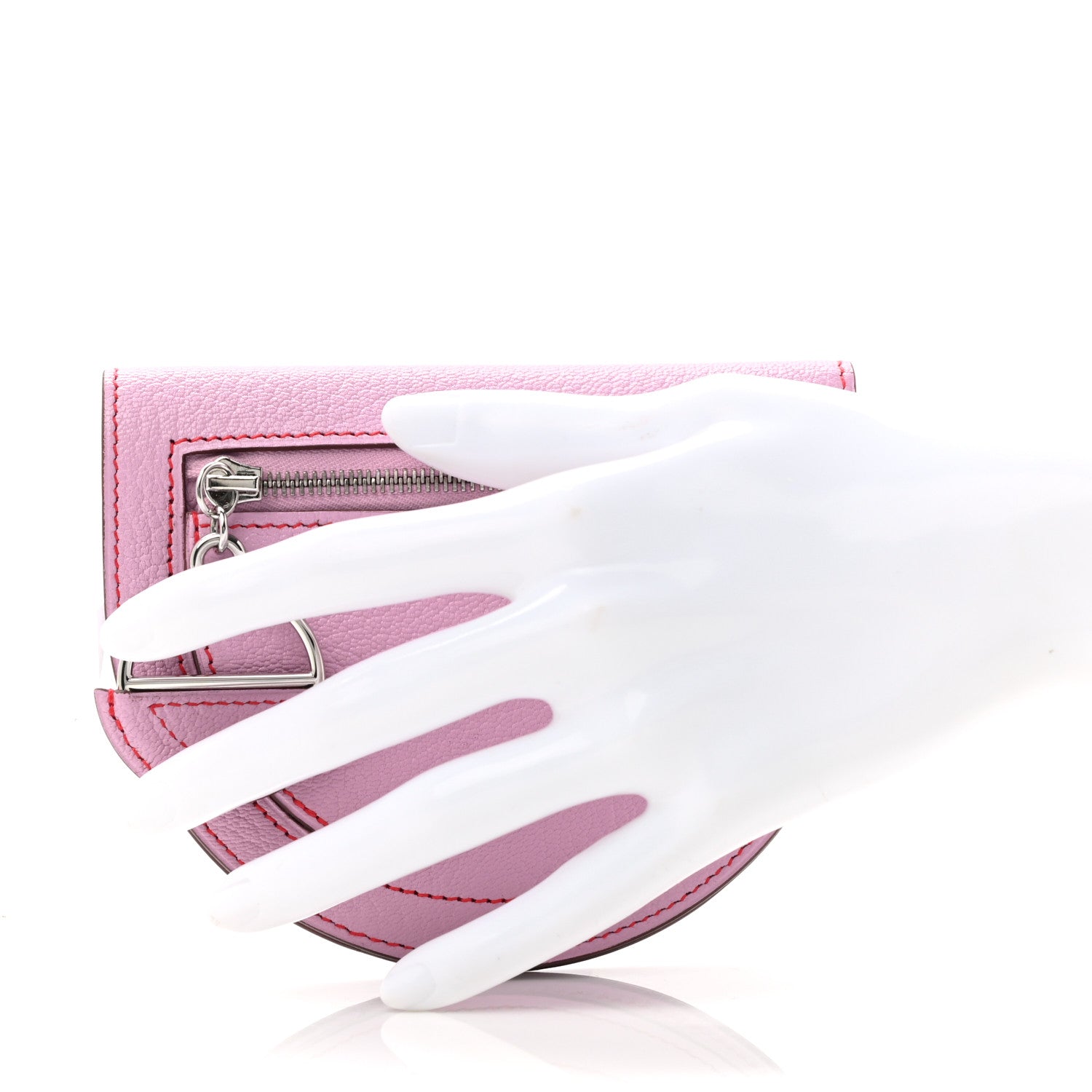 Hermes Chevre Mysore In-The-Loop Compact Wallet Mauve Sylvestre Rouge De Coeur 2 of 8