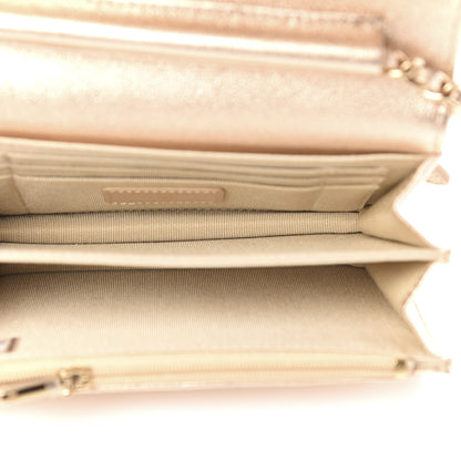Chanel Metallic Lambskin Quilted Mini Wallet On Chain WOC Gold 5 of 11