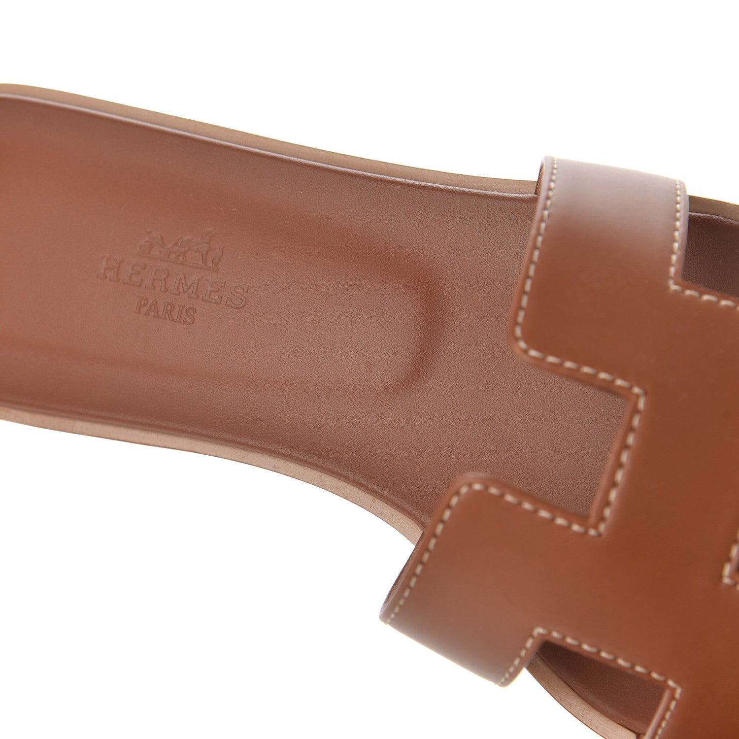 Hermes Box Calfskin Oran Sandals 36.5 Gold 9 of 11