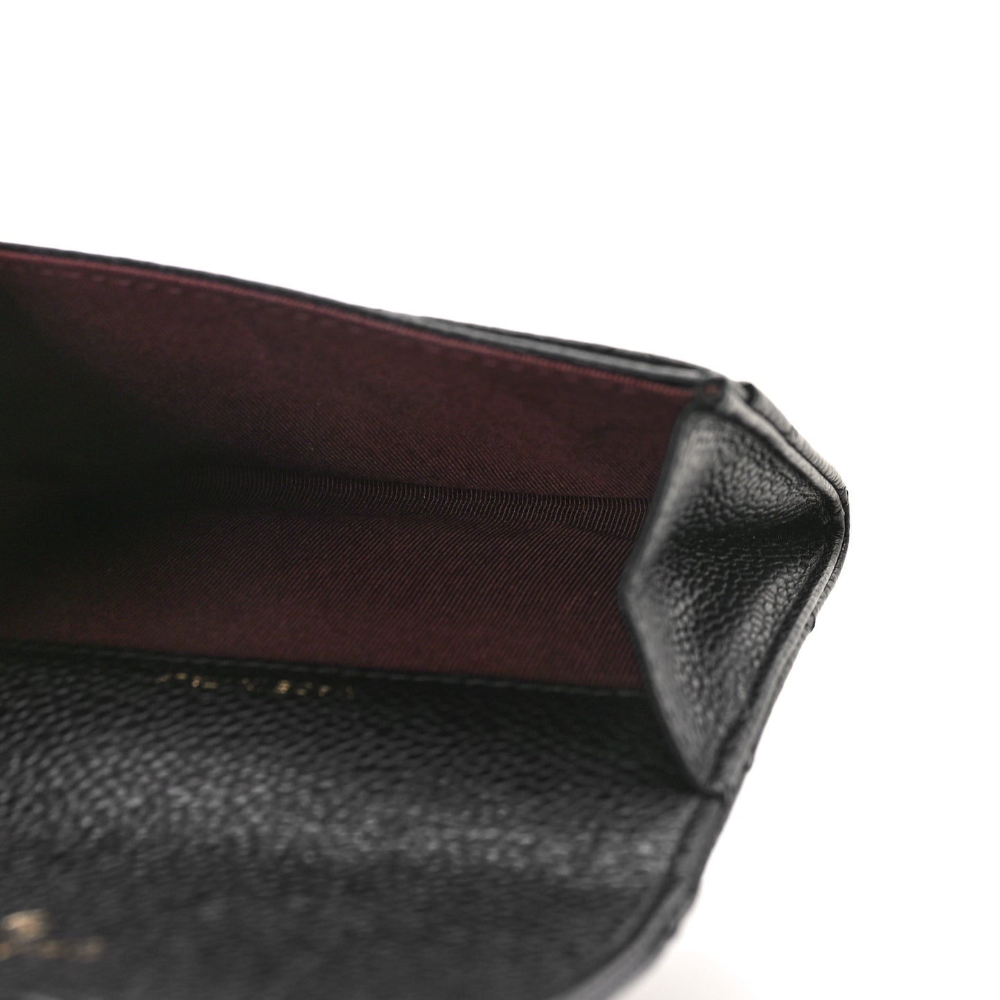 Caviar Quilted Flap Card Holder Black