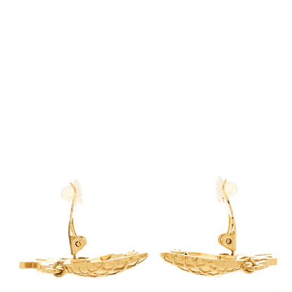 Chanel CC Logo Drop Earrings Gold 3 of 4
