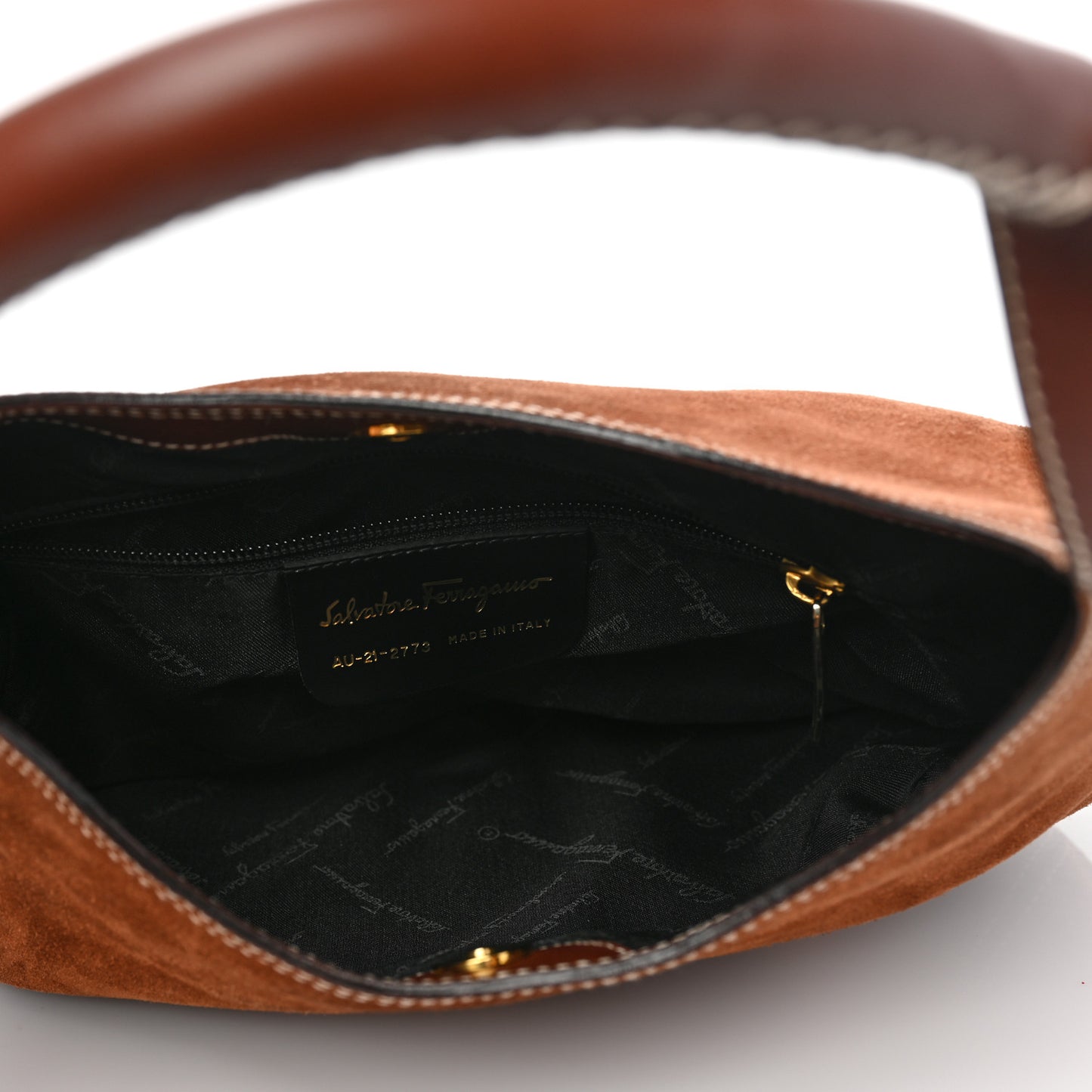 Suede Stitched Hobo Brown