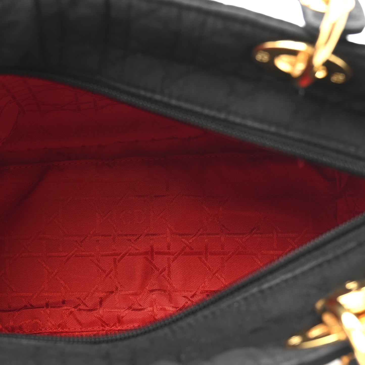 Nylon Cannage Medium Lady Dior Black