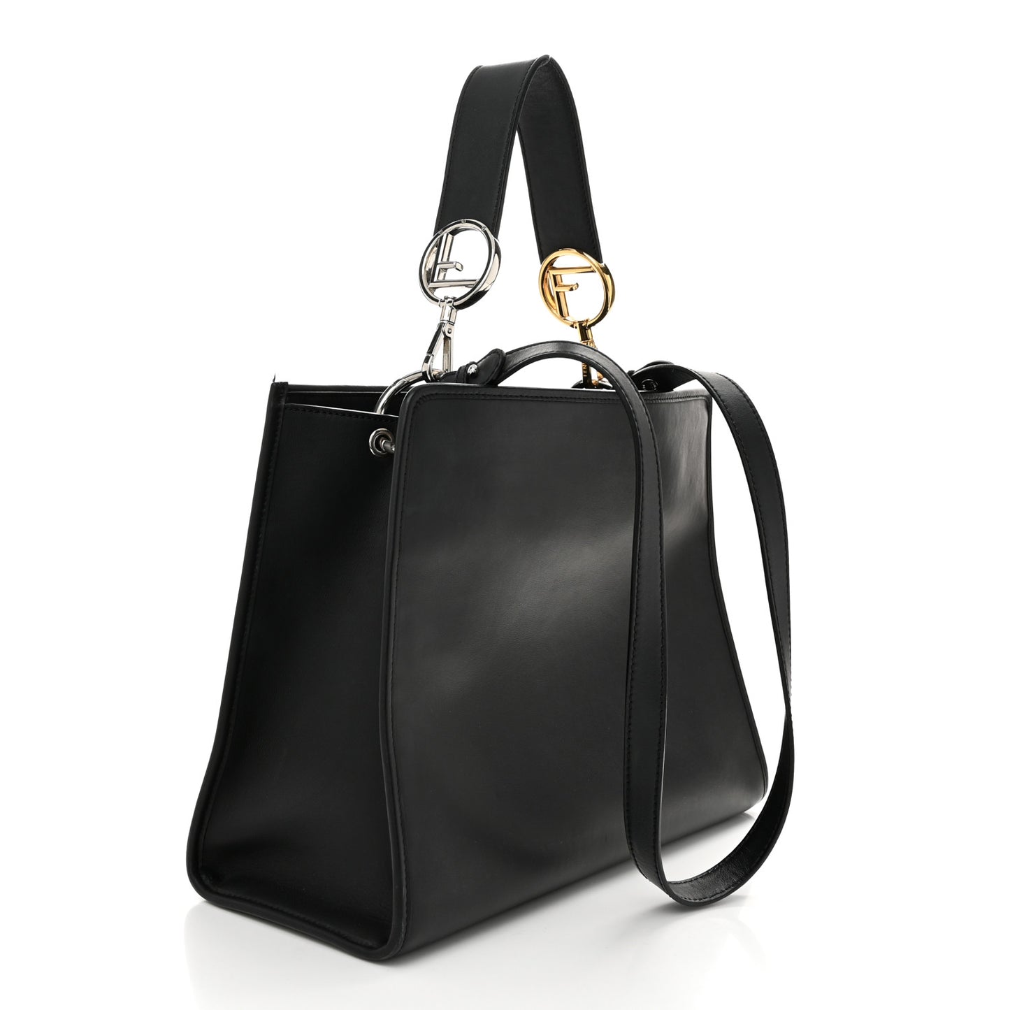 Vitello Century Opaco F is Fendi Regular Runaway Satchel Black