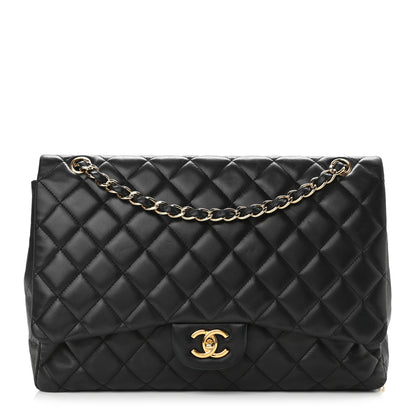 Chanel Lambskin Quilted Maxi Single Flap Black 1 of 9