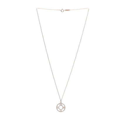 Tiffany 18K Rose Gold Diamond Small Atlas Open Pave Pendant Necklace 3 of 6