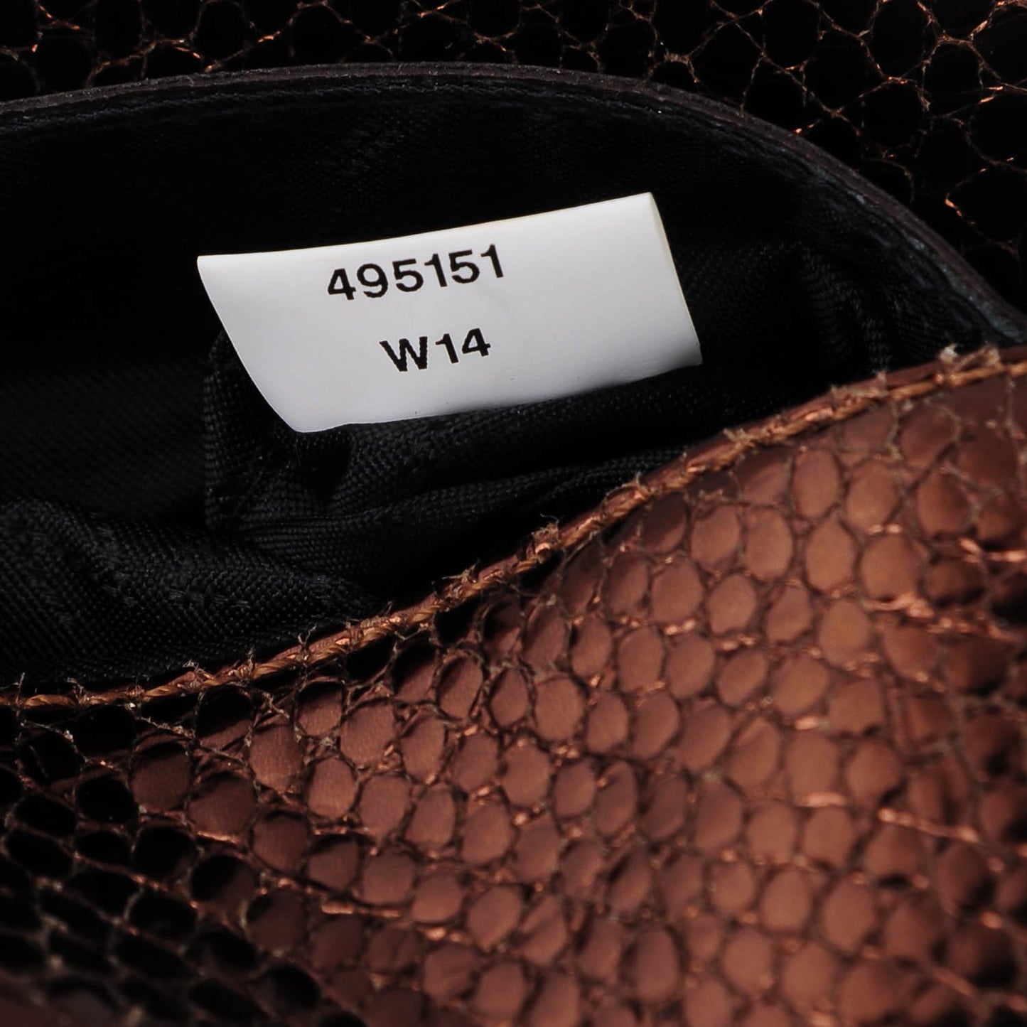 Metallic Faux Snakeskin Falabella Crossbody Bag Bronze