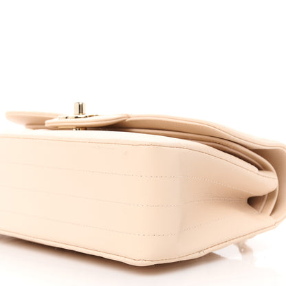 Chanel Caviar Chevron Quilted Small Double Flap Beige 11 of 11