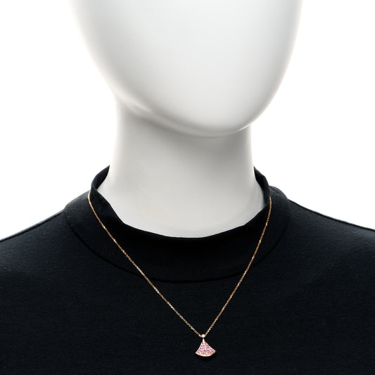 18K Rose Gold Diamond Pink Sapphire Divas' Dream Pendant Necklace