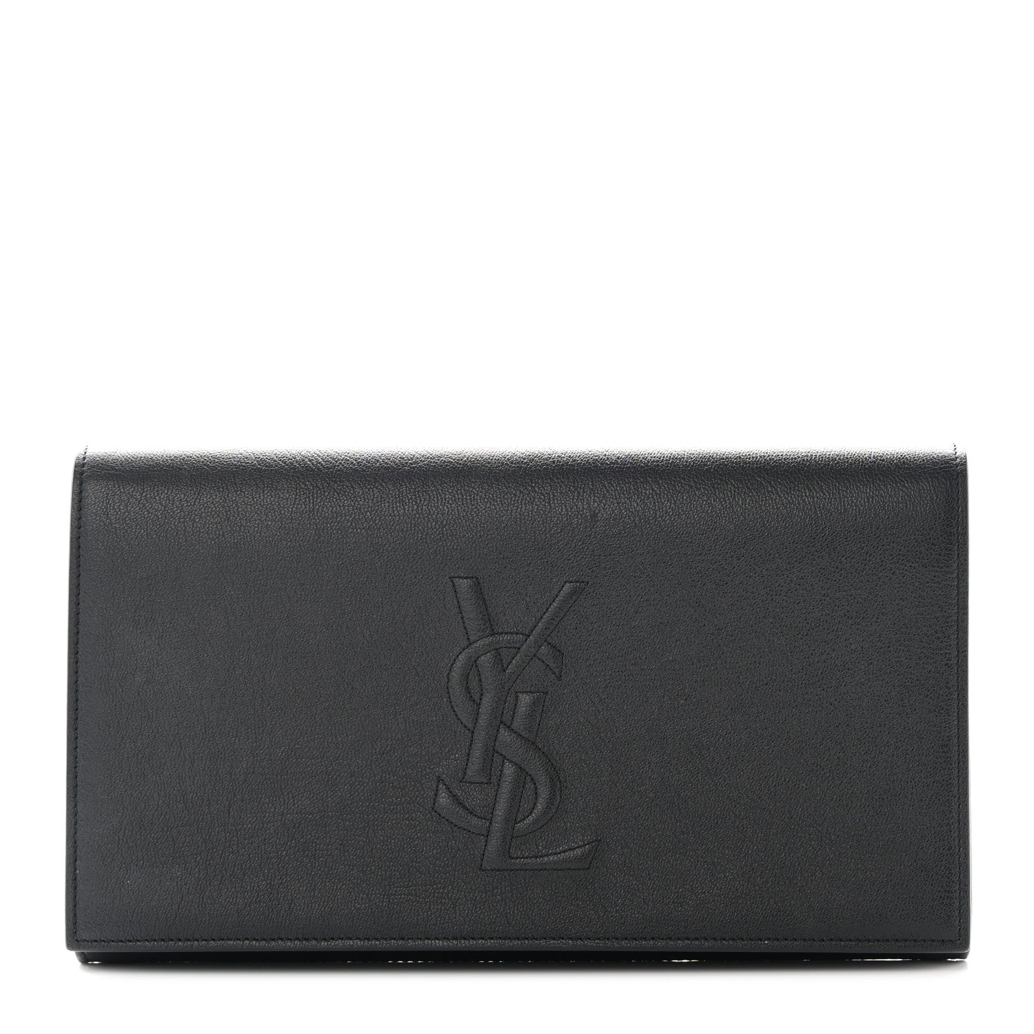 Saint Laurent Calfskin Monogram Large Belle De Jour Clutch Black 1 of 10
