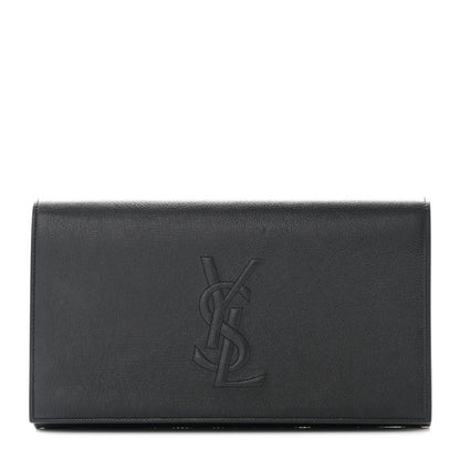 Saint Laurent Calfskin Monogram Large Belle De Jour Clutch Black 1 of 10