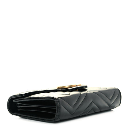 Gucci Calfskin Matelasse GG Marmont Chain Wallet Black 4 of 8