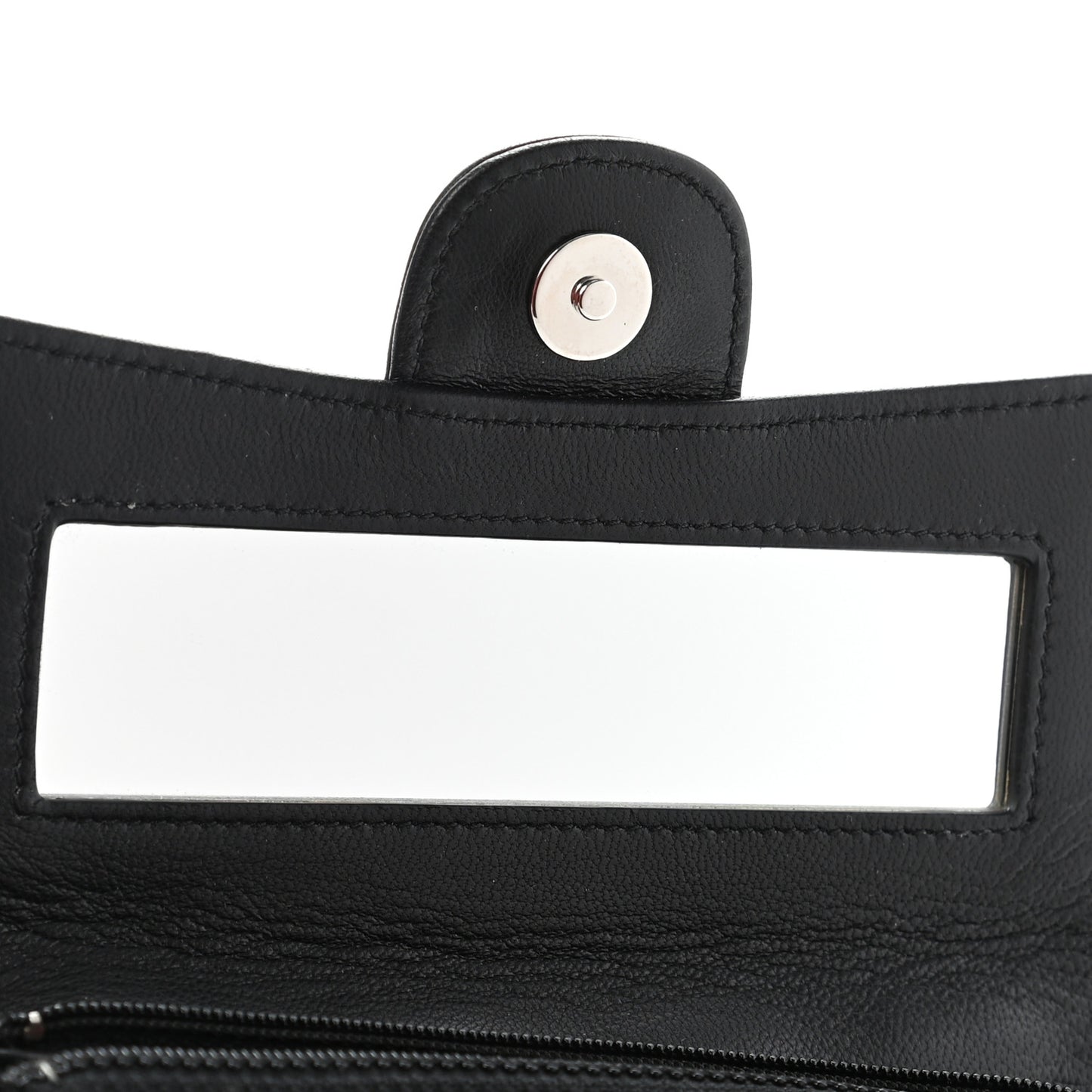Lambskin Quilted Flap Cosmetic Case Black