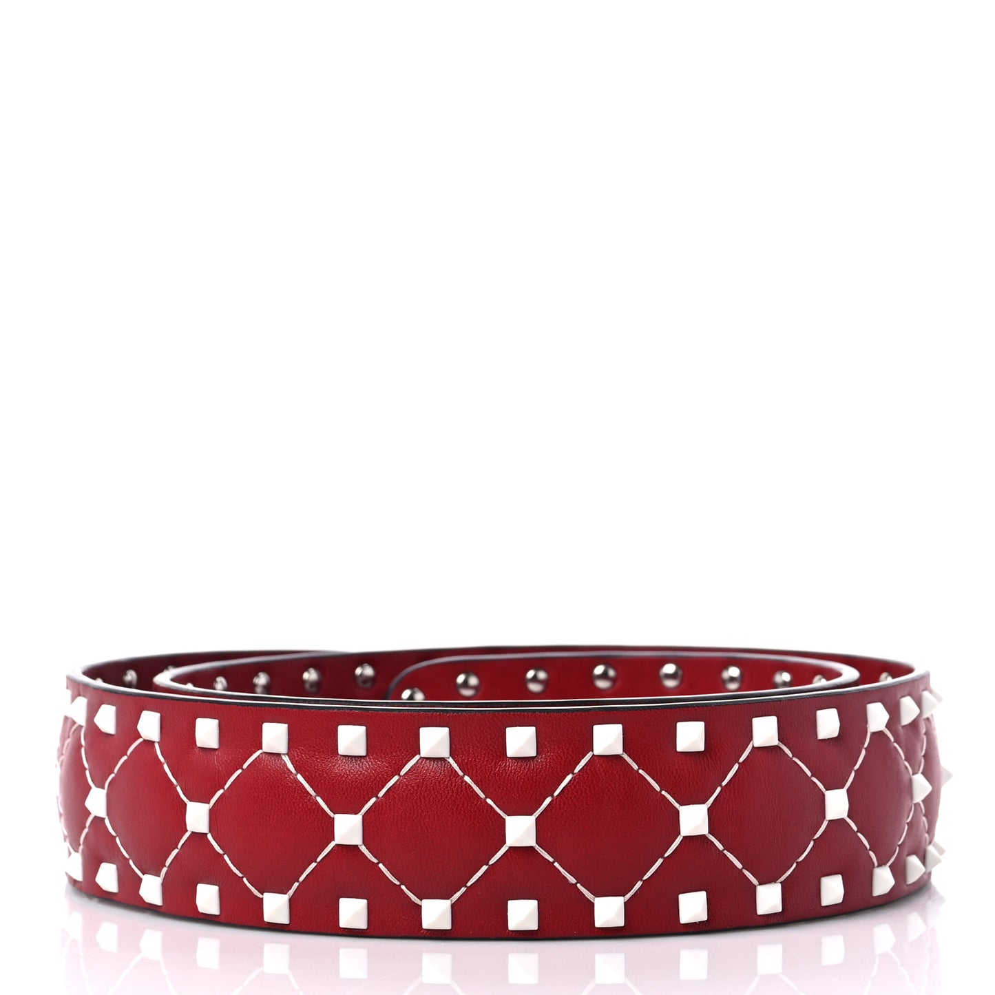 Lambskin Free Rockstud Spike Shoulder Strap Rosso Valentino