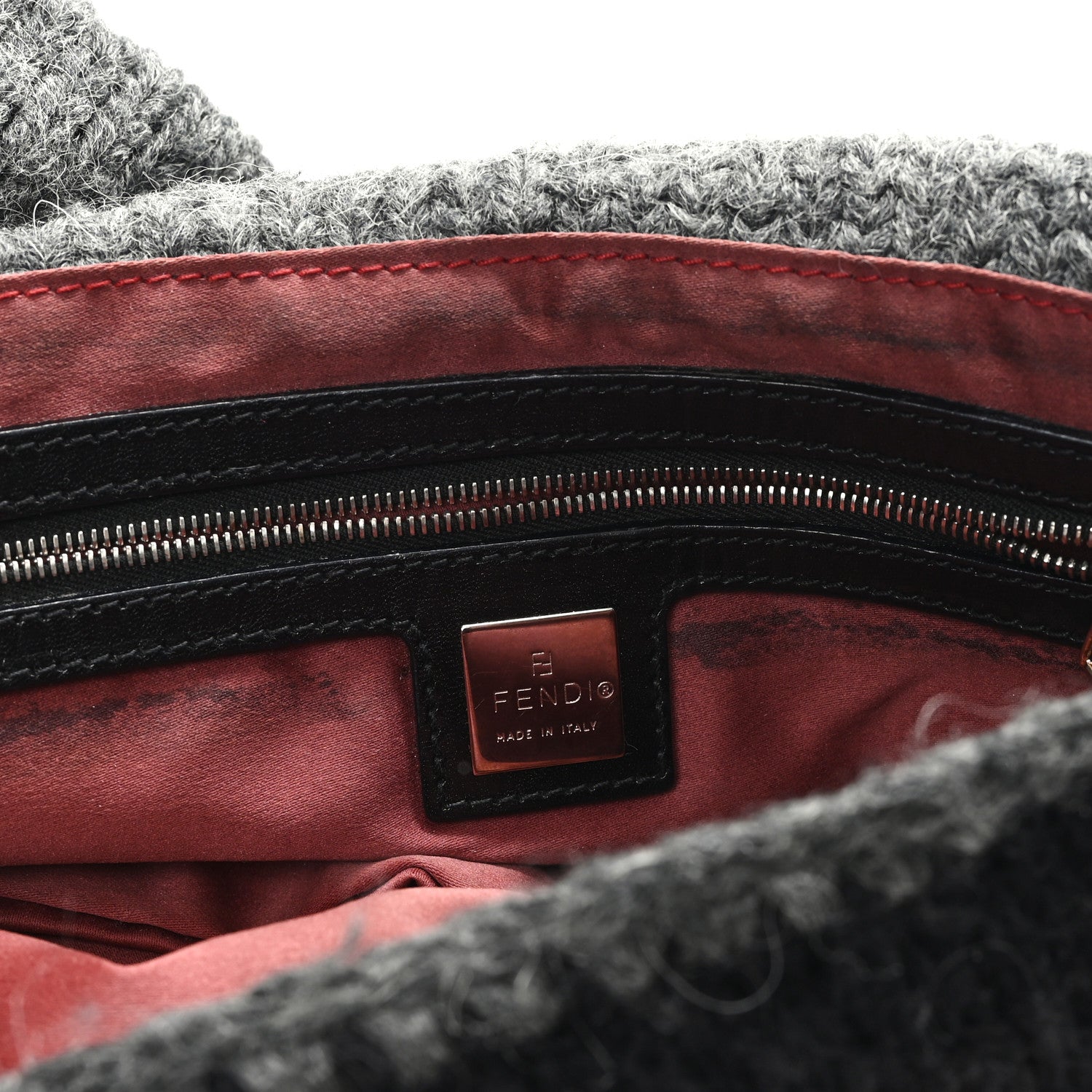 Fendi Wool Knit Baguette Grey 6 of 10
