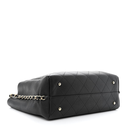 Chanel Bullskin Stitched Medium Shopping Bag Black 4 of 11