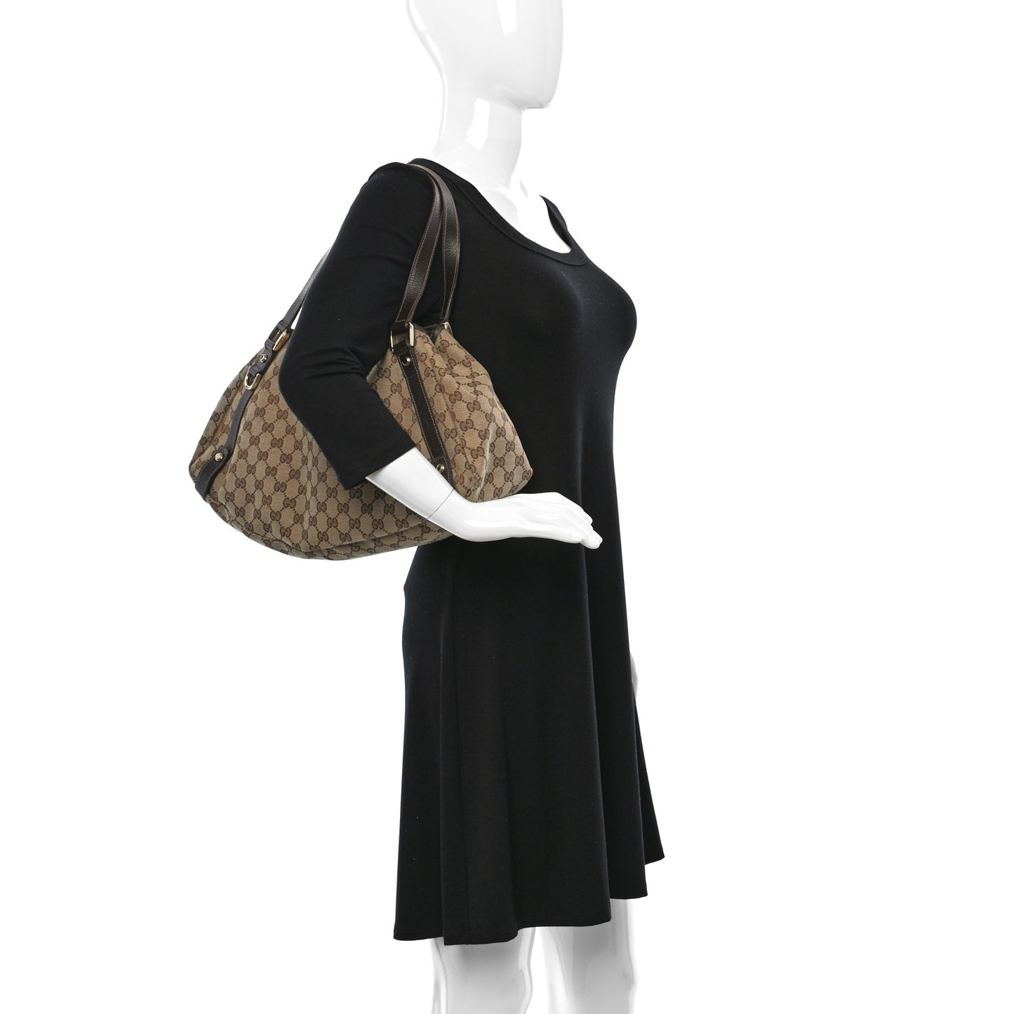 Monogram Medium Abbey Shoulder Bag Dark Brown