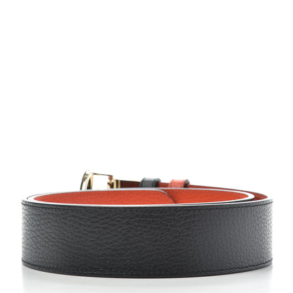 Gucci Calfskin 1973 Reversible Belt 85 34 Orange Black 2 of 7