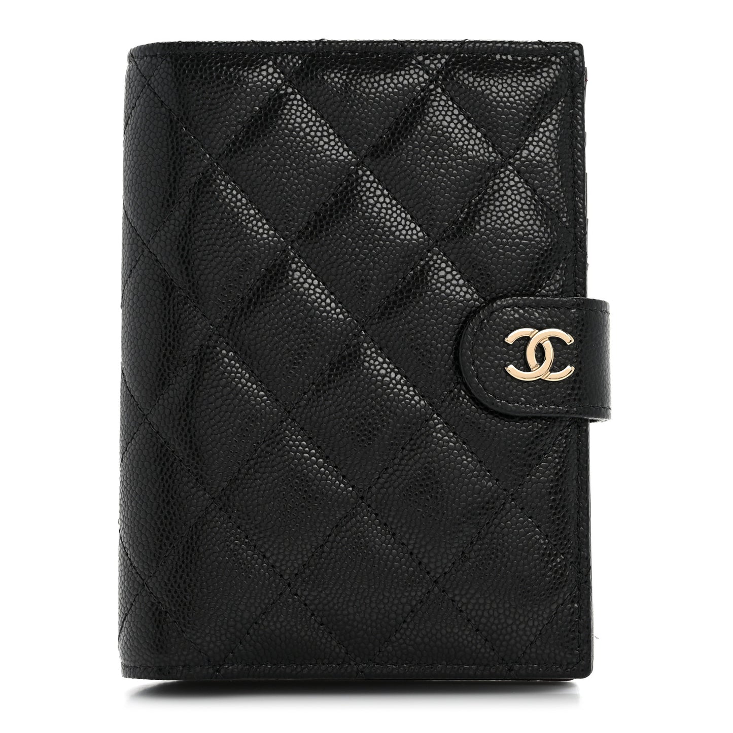 Caviar Quilted Passport Holder Black