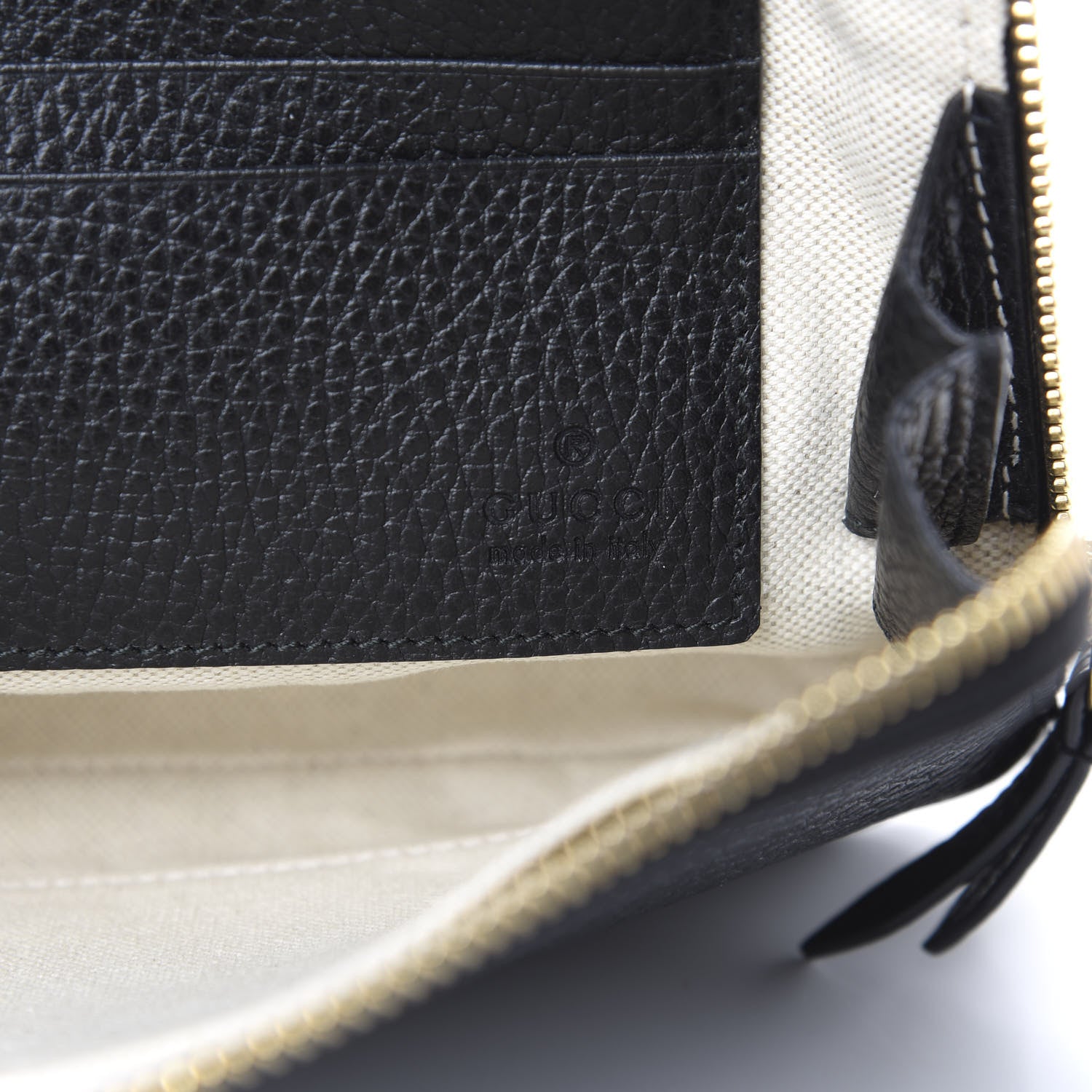 Gucci Calfskin GG Marmont Zip Pouch Black 5 of 7