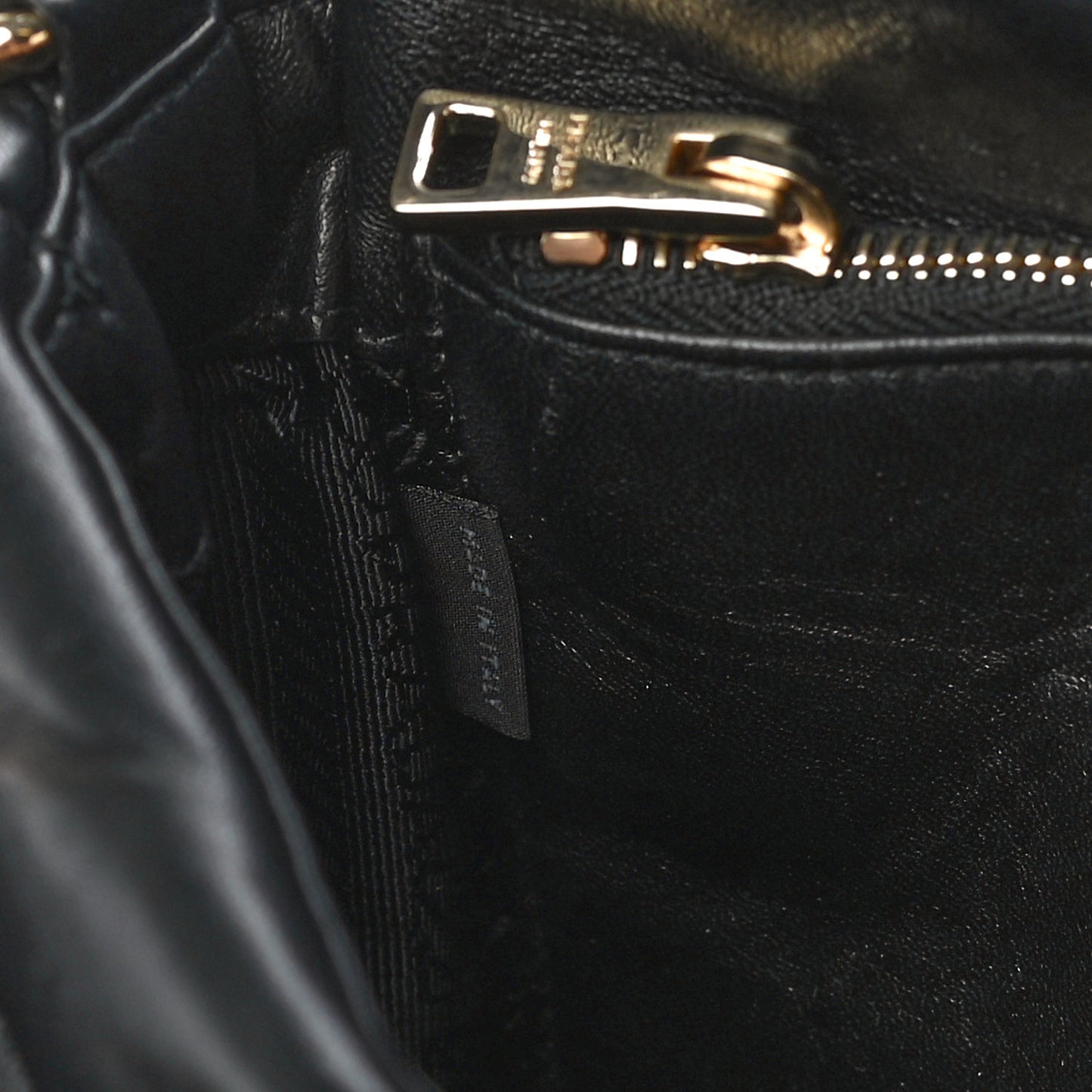 Nappa Re-Nylon Triangle Quilted Patchwork System Flap Shoulder Bag Black