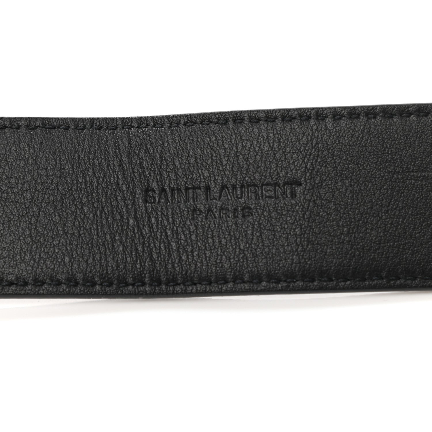 Saint Laurent Smooth Calfskin Monogram Square Buckle Belt 80 32 Black 5 of 6