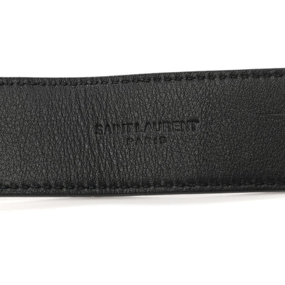 Saint Laurent Smooth Calfskin Monogram Square Buckle Belt 80 32 Black 5 of 6