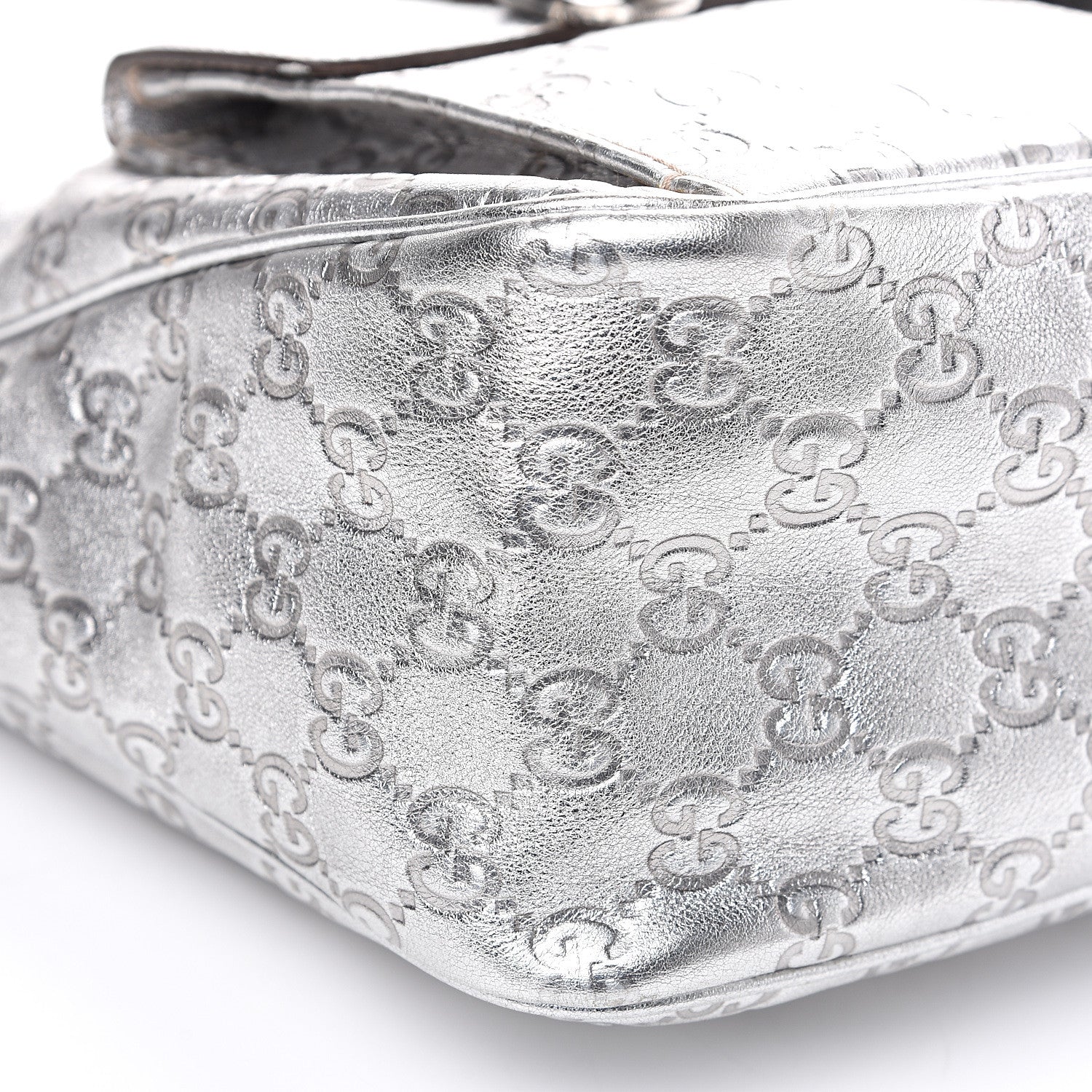 Gucci Metallic Guccissima Pocket Hobo Silver 7 of 13